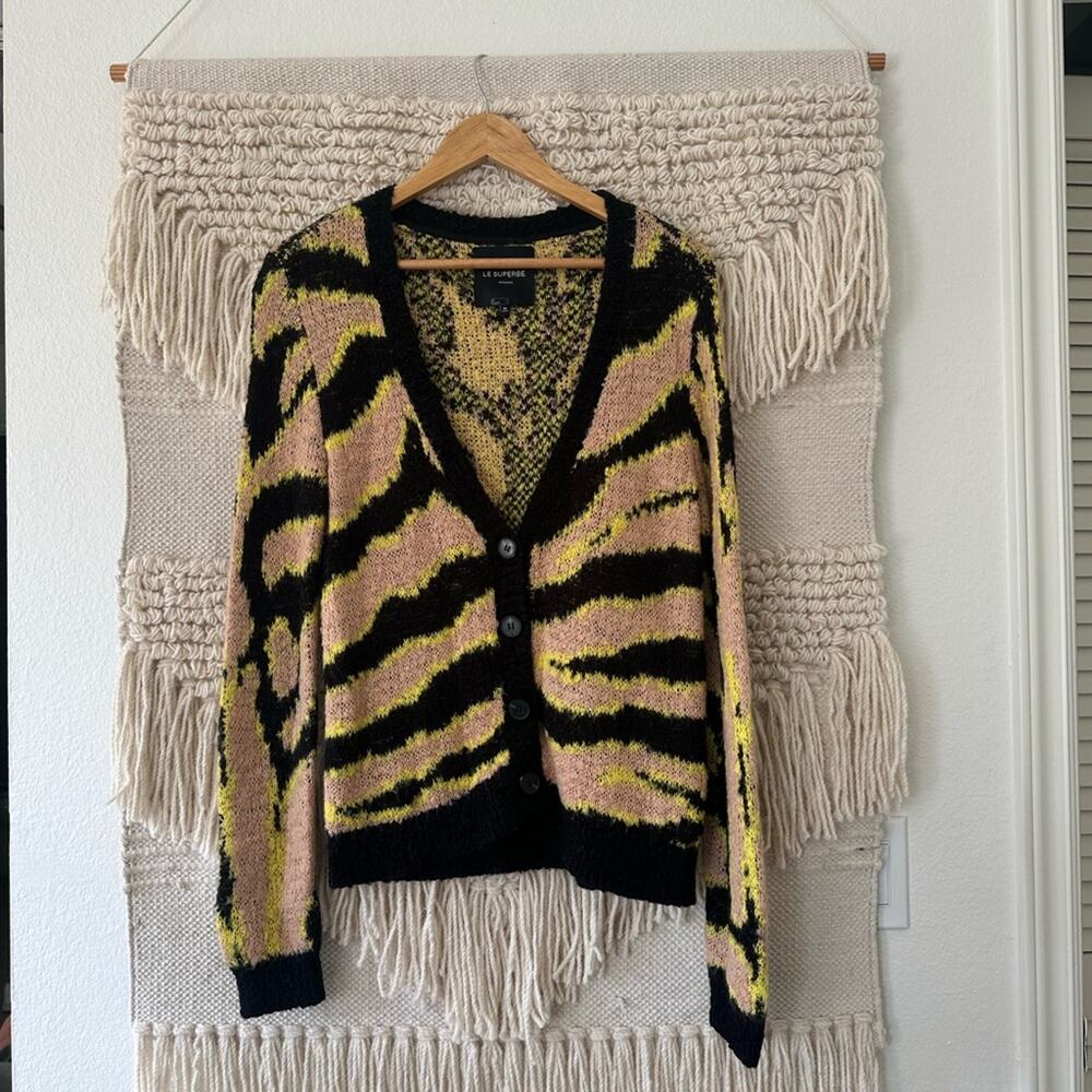 Le Superbe Electric Zebra Cardigan